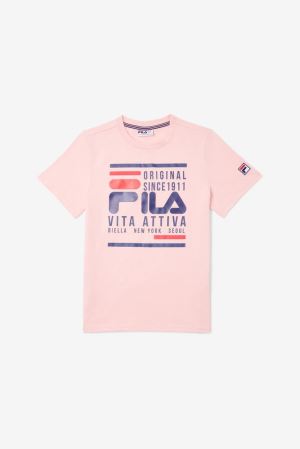 FILA Original Fitness Tee Shirts Pink,Kids Clothing | CA.HDOSKB986